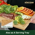 thumbnail image 5 of Kikcoin Bamboo Cutting Boards for Kitchen, with Deep Juice Groove and Inner Handle, XL, 17.6" x 12", 5 of 7