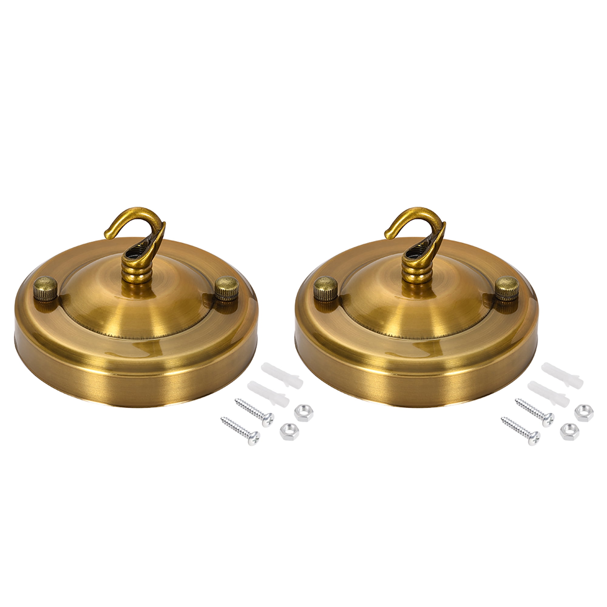 Uxcell 104mm Vintage Ceiling Lamp Plate Light Canopy Kit with Hook Gold