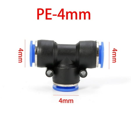 

2Pcs Tee Union Pneumatic Quick Fitting Pe Air Connectors Hose Tube Connector