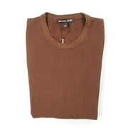 Michael Kors New Brown Copper Textured Knit Roll Crewneck Sweater Size L