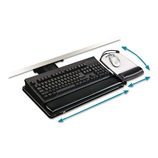 3M, MMMAKT80LE, Adjustable Keyboard Tray with Adjustable Keyboard and