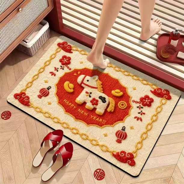 Alfombra de baño antideslizante y absorbente | Alfombra de PVC de secado rápido con bonitos diseños | Lavable a máquina, antideslizante, para baño, dormitorio, entrada y pasillo, 60 x 40 cm