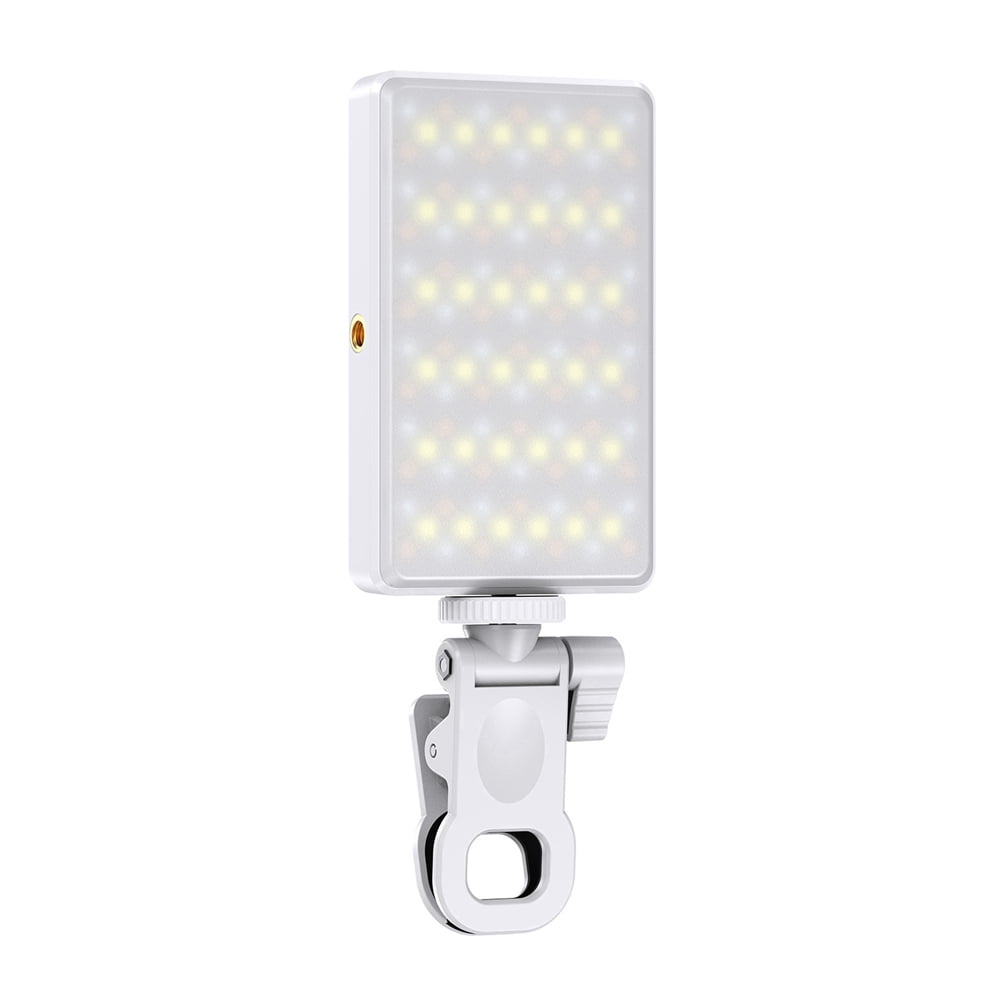 Bi-Color LED Selfie Light with Clip 3000mAh Rechargeable Battery Ideal for Video Conferences, Vlogs, and Laptop Use,1 x Bi-Color LED Selfie Light Kit,White