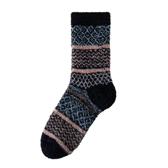 Cmunyle Four Pairs Pack Womens Short Slipper Socks Winter Warm Fleece Lined Cozy Soft Thick Fuzzy Non-Slip Indoor Socks Free Size Polyester Spandex Blend In Black Color