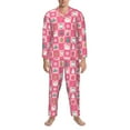 thumbnail image 3 of Naloa Pink Christmas Cheer Men’s Pajamas Set - Long Sleeve Button Down Sleep Shirt and Pajama Bottoms Sleepwear Set-XX-Large, 3 of 7