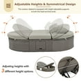thumbnail image 4 of 2-Person Patio Lounge Chair, 2-Person Rattan Sun Daybed with Padded Cushion Pillows and Adjustable Backrest All-Weather Sofa Chair Set for Porch, Balcony, Garden, Poolside, Outdoor Patio Sofa,Gray, 4 of 9