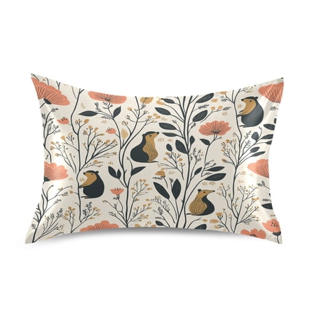 Cartoon Style Pattern Luxury Silky Soft Pillowcase Standard Size Wrinkle Resistant Envelope Closure 20x26in