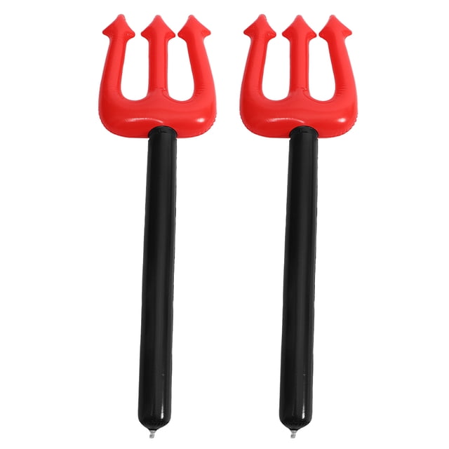 2 piezas de horquilla inflable de demonio de PVC, accesorios para disfraz de diablo para Halloween, accesorios para fiesta de cosplay