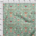 thumbnail image 2 of oneOone Cotton Cambric Light Mint Green Fabric Leaves|Bird & Floral Artistic Diy Clothing Quilting Fabric Print Fabric By Yard 56 Inch Wide, 2 of 4