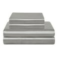 thumbnail image 3 of Flxxie 4 Pieces Full Silky Satin Sheet Set for Hair and Skin, Includes Flat Sheet, Deep Pocket Fitted Sheet and Pillowcases, Grey, 3 of 6