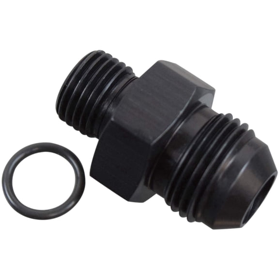 ICT Billet -8AN Flare to 6 Oring ORB Male Fuel Pump Rail Adapter Fitting Flare Hose Plumbing Oil Straight Thread Regulator Port Fluid End Black Anodized F08AN060R
