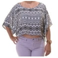 thumbnail image 3 of STOOSH $19 Womens New 6080 White Damask Scoop Neck Dolman Sleeve Top L B+B, 3 of 3