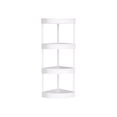 thumbnail image 2 of CuiLiyq 4 Tier Corner Shelving Unit, Waterproof and Rust Proof Plastic Standing Clothes Rack Shoes Shelf Organizer for Kitchen and Living Room, 32.2" x 10.2", White, 2 of 8