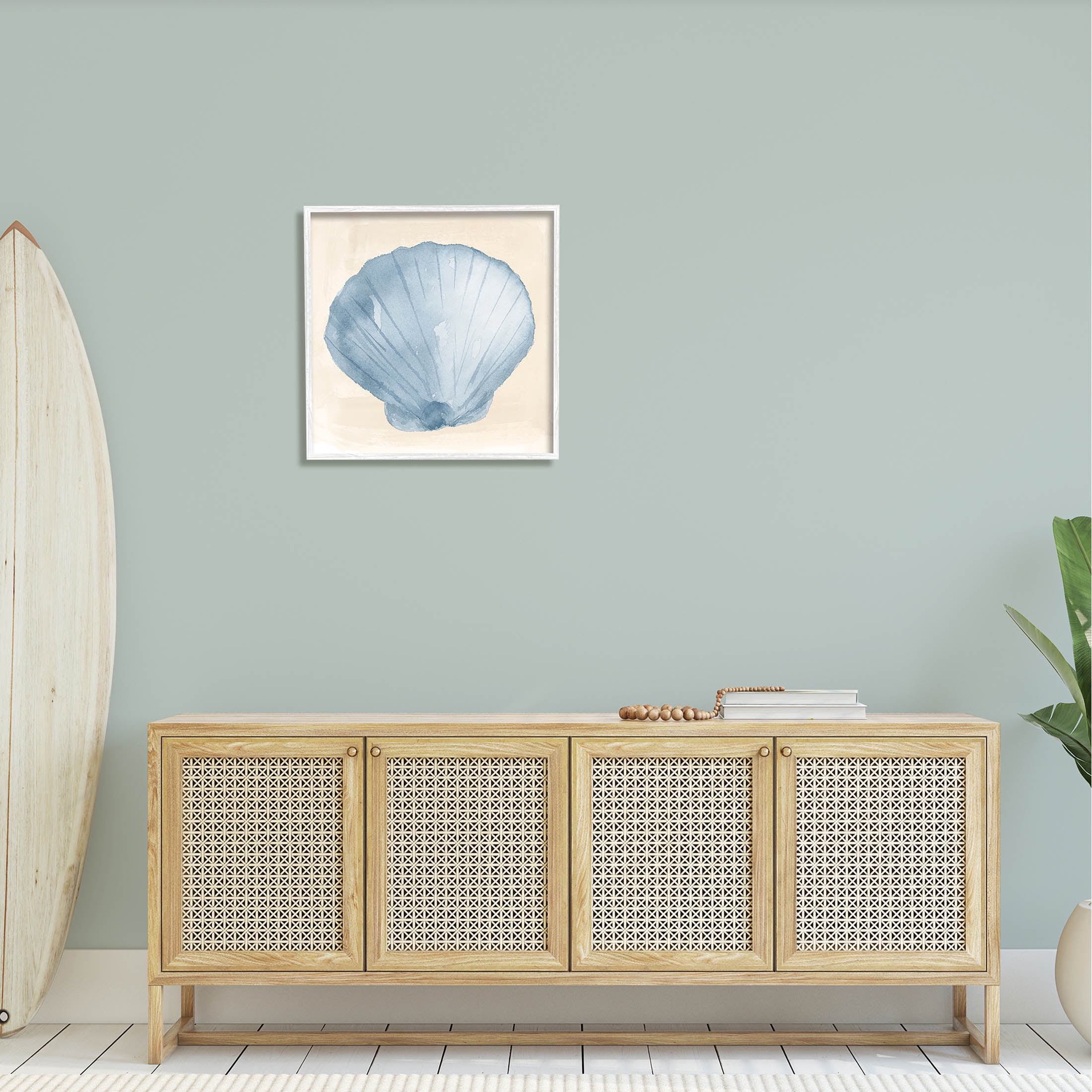 Sea Life Clamshell Composition Animals & Insects Graphic Art White Framed Art Print Wall Art