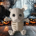 thumbnail image 5 of Happydeer Halloween Decoration Mini Skeleton Bone Statues Poseable Rat Dog Spider Cat Owl Skeleton Figurine for Haunted House Party Decor (Type Q), 5 of 13