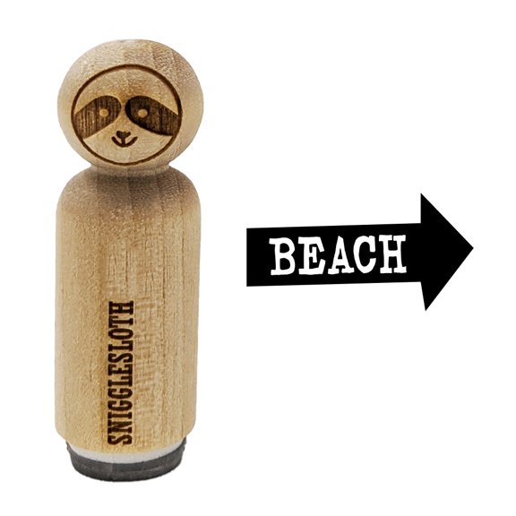Beach Arrow Fun Text Rubber Stamp for Scrapbooking Crafting Stamping - Mini 1/2 Inch