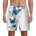 thumbnail image 2 of Picia Blue Flying Butterflies pattern Mens Swim Trunks with Compression Liner Stretch Beach Shorts Quick Dry with Zipper Pockets No-Chafing Board Shorts-XX-Large, 2 of 9