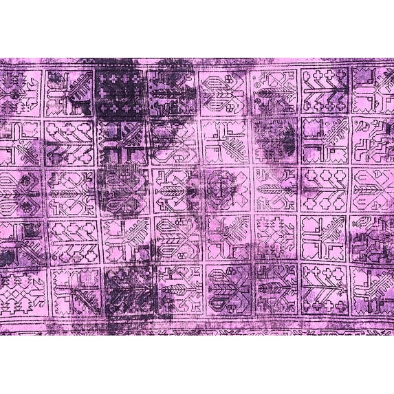 Ahgly Company Indoor Rectangle Abstract Pink Modern Area Rugs, 5' x 7'