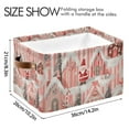 thumbnail image 4 of Yayeee 2 Pack Canvas Storage Basket with Handles for Shelves Fabric Bins Closet Organizer, Light Pink Gingerbread Houses, 4 of 8