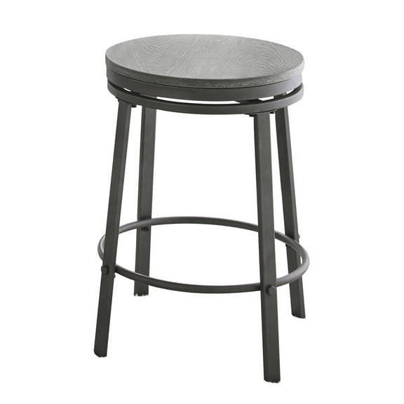 Steve Silver Portland 24" Metal Swivel Counter Stool in Gray