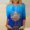 #0463-Multicolor, variant on TaTaai Womens Tops 3/4 Sleeve Round Neck Hanukkah Print Loose Blouse Casual Comfy Soft for Holiday Daily