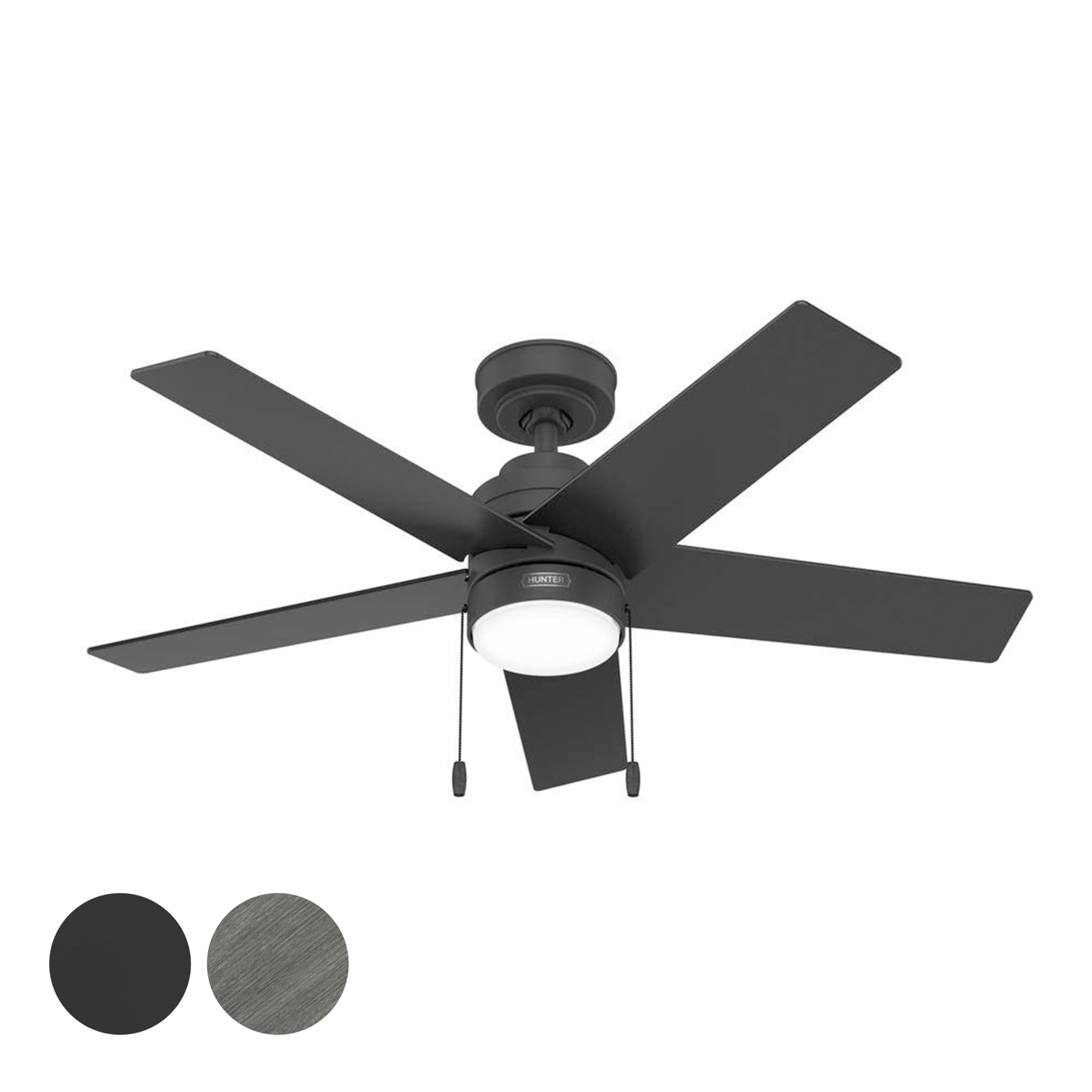 Hunter 52 inch Outdoor or Indoor Ceiling Fan No Light - Black