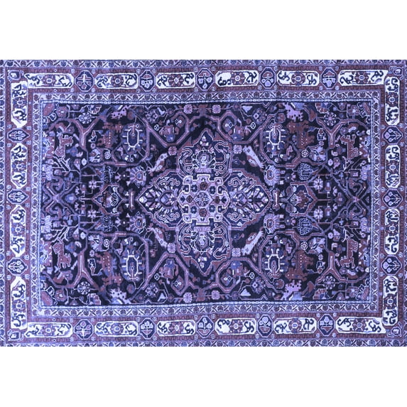 Ahgly Company Indoor Rectangle Persian Blue Traditional Area Rugs, 2' x 5'