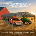 thumbnail image 5 of EASYHAWK 20x40 FT Heavy Duty Galvanized Steel Carport - Outdoor Metal Carport Vehicle Shelter for Cars, Trucks, SUVs, Boats & Tractors, 5 of 7