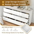 thumbnail image 2 of White Malm Dresser for Bedroom, 55 Inch Long Dresser High Gloss Dresser with 7 Drawers, Modern Large Wood Chest of Drawer Handle Free, Dresser for Kids Bedroom, Living Room, Entryway, Hallway, White, 2 of 7