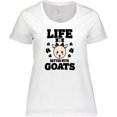 thumbnail image 3 of Inktastic Life is Better with Goats Women's Plus Size T-Shirt, 3 of 5