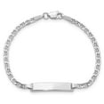 thumbnail image 4 of Auriga 14K White Gold Semi-Solid Anchor Link Id Bracelet 5.5 inch for Women, 4 of 6