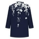 thumbnail image 5 of Camiseta de Solapa de Cuello en V de la Manga Superior de 3/4 de las Mujeres, Uso Diario Cómodo Casual, 5 of 5