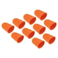 thumbnail image 1 of Protecciones de dedo de goma Uxcell, cubiertas de silicona para el pulgar, almohadillas de guardia, agarres, naranja, tamaño XL, paquete de 10, 1 of 5