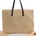 thumbnail image 3 of Bolso de playa de paja Bolsos de hombro tejidos de ratán de gran capacidad Bolsos Beige, 3 of 6