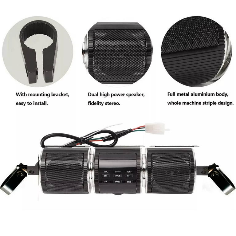 Waterproof Bluetooth Motorcycle Stereo Speakers Gohawk Re8 Golf