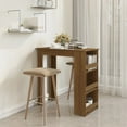 thumbnail image 1 of vidaXL Table de Bar avec Étagère de Rangement Chêne Brun 102x50x103,5 cm Bois Reconstitué, 1 of 5