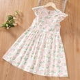 thumbnail image 5 of GYRATEDREAM Girls Summer Dress Floral Crewneck Cute Fancy Princess Dress Casual Flowy Short Sleeve Midi Dress for 15-16Y Light Pink, 5 of 7