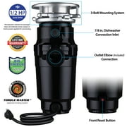 Waste Maid Standard 1/2 HP Continuous Feed Garbage Disposal 10-US-WM-158-3B
