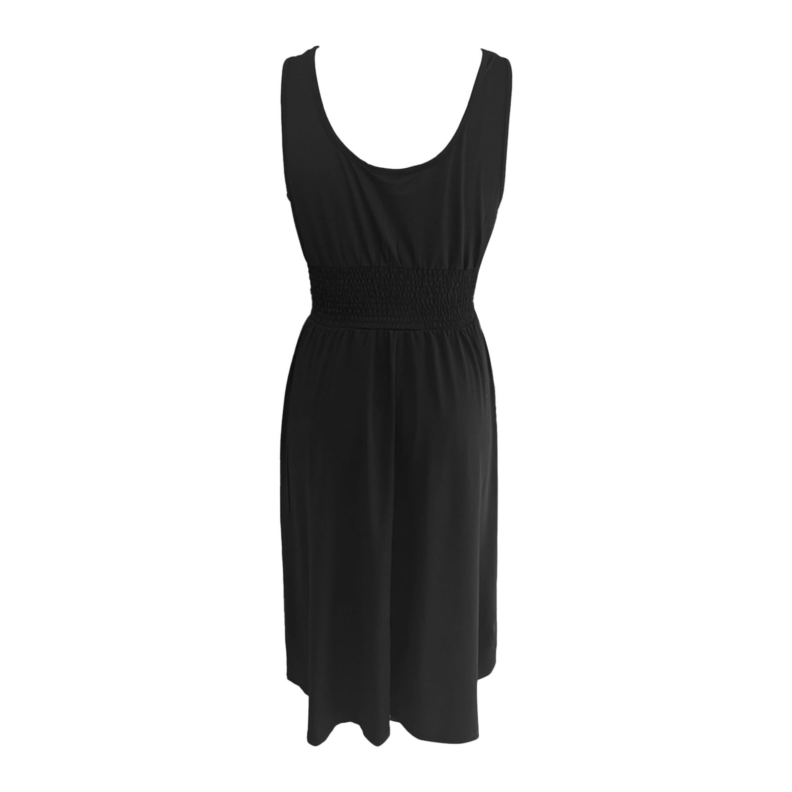 Womens Summer Dresses Sleeveless Button Down Smocked Empire Waist Casual A Line Swing Midi Dress E Dresses for Women Knit Dresses for Women Athletic Dress Dress Loose Casual Dress T Shirts for Dress