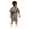 thumbnail image 4 of Jurassic World Toddler Boys Short Sleeve Graphic Tee and Matching Shorts Outfit Set, 2-Piece, Sizes 12M-5T, 4 of 8