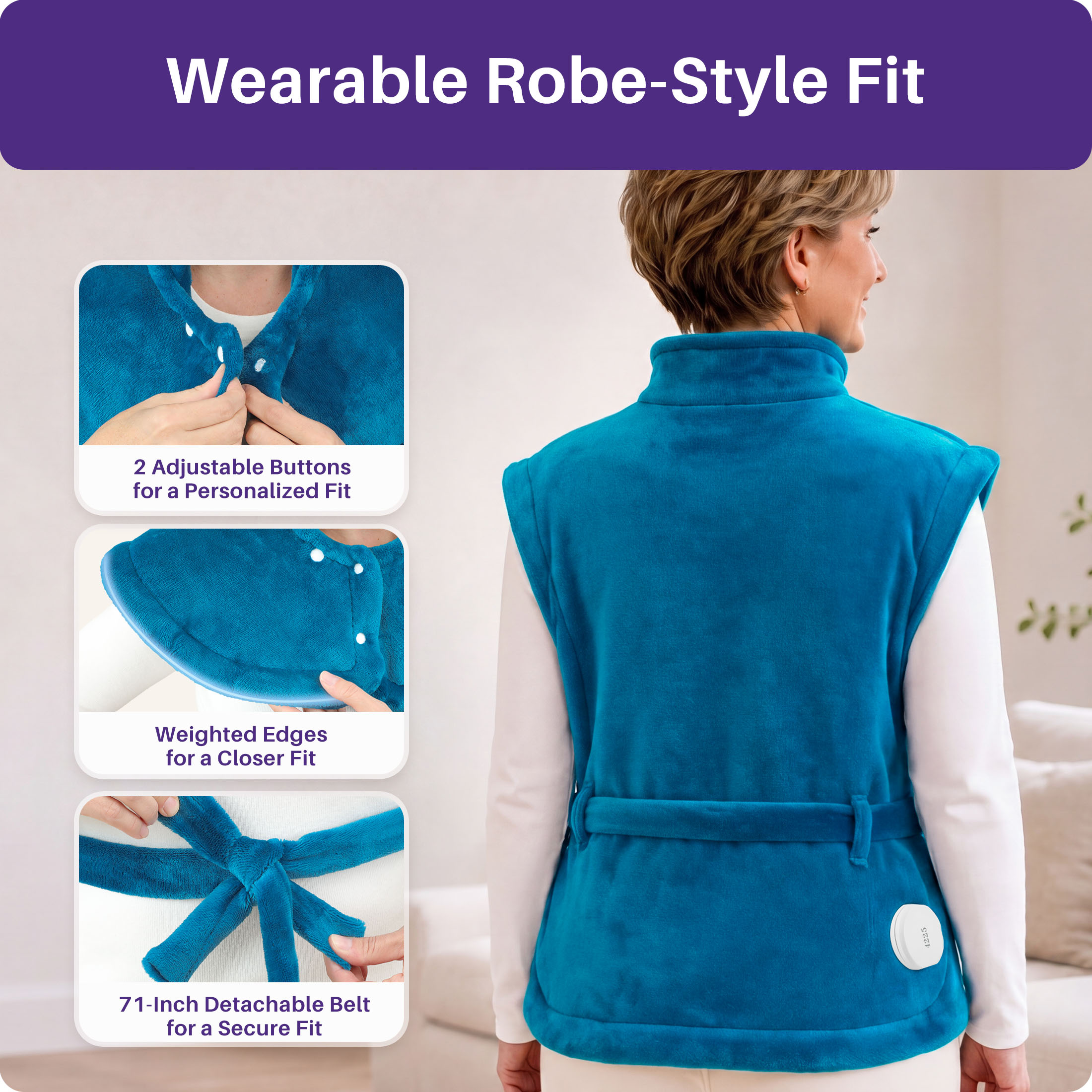 Kekoy Wearable Heating Pad 24" x 33" With Detachable Belt photo 4