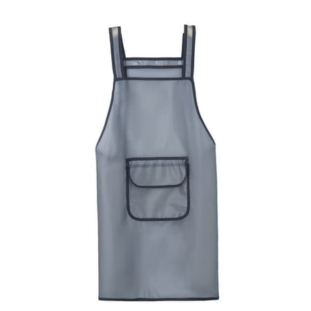 

VEAREAR Kitchen Apron Widened Straps Big Pocket Sleeveless Lace Up Design Wipeable Oil Resistant Cooking Apron for Restaurant
