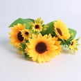 thumbnail image 3 of UPOUART 1Ud Ramo De Girasoles Artificiales En Tela Para De Hogar Y Oficina Amarillo, 3 of 8