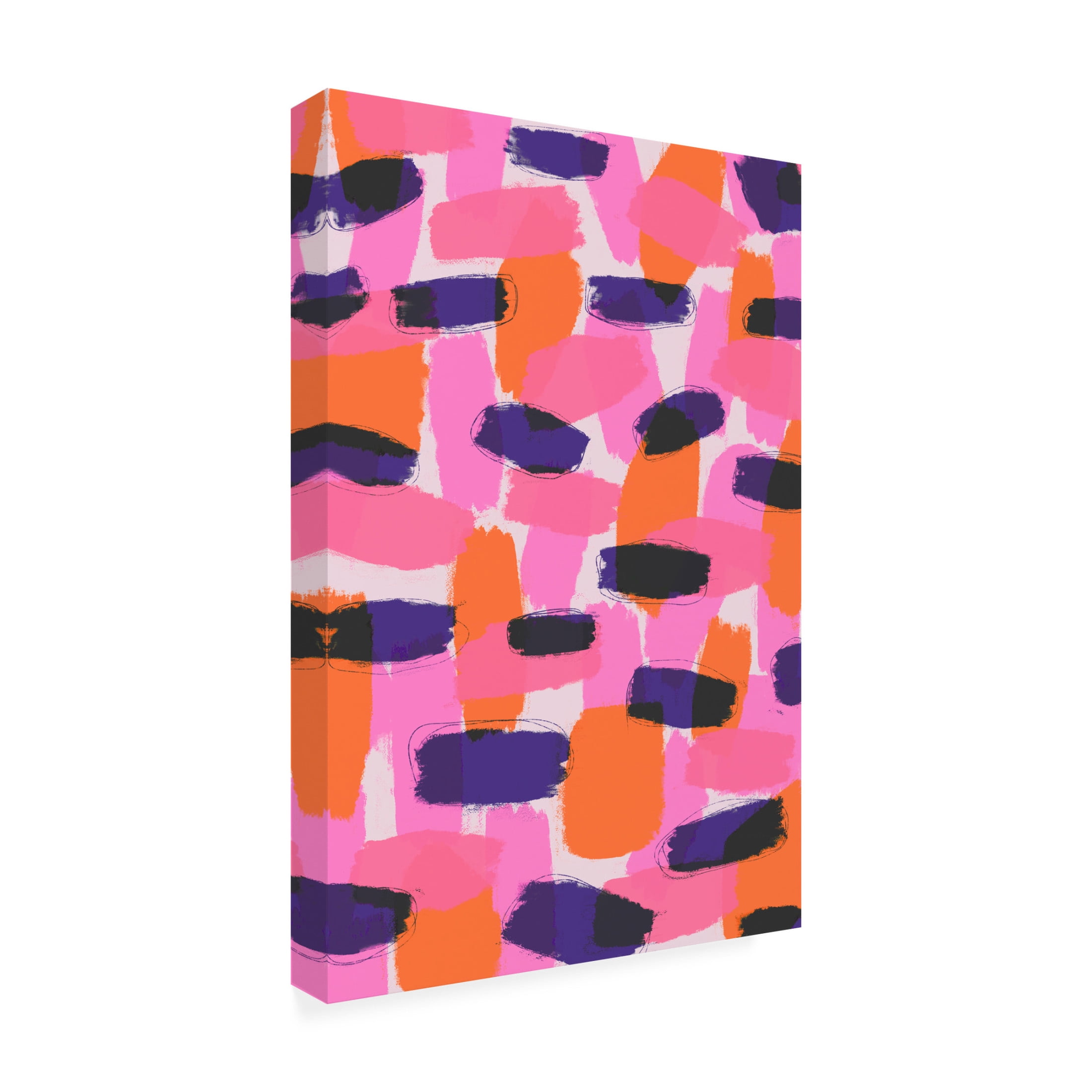 Canvas Wall Art - Treechild 'Pink And Purple Strokes' Wall Art for Living Room, Bedroom, or Office D?cor by Trademark Fine Art - 22 x 32 Inches