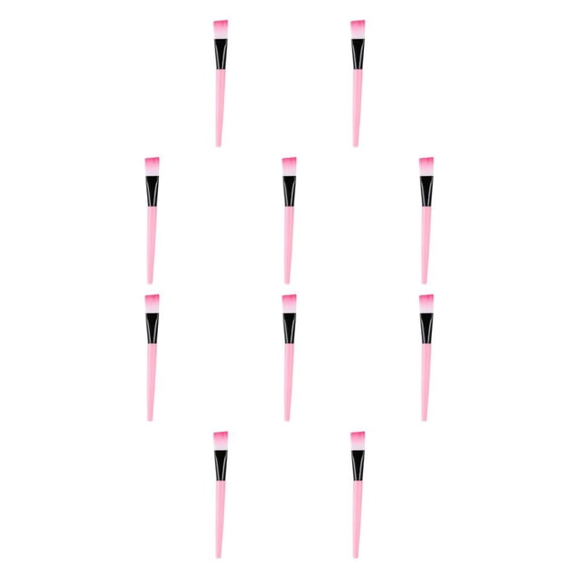 Minnieouse Cepillo facial simple Aplicador simple Accesorios de maquillaje para niña Rosa + Negro 01 Rosa+Negro 10piezas