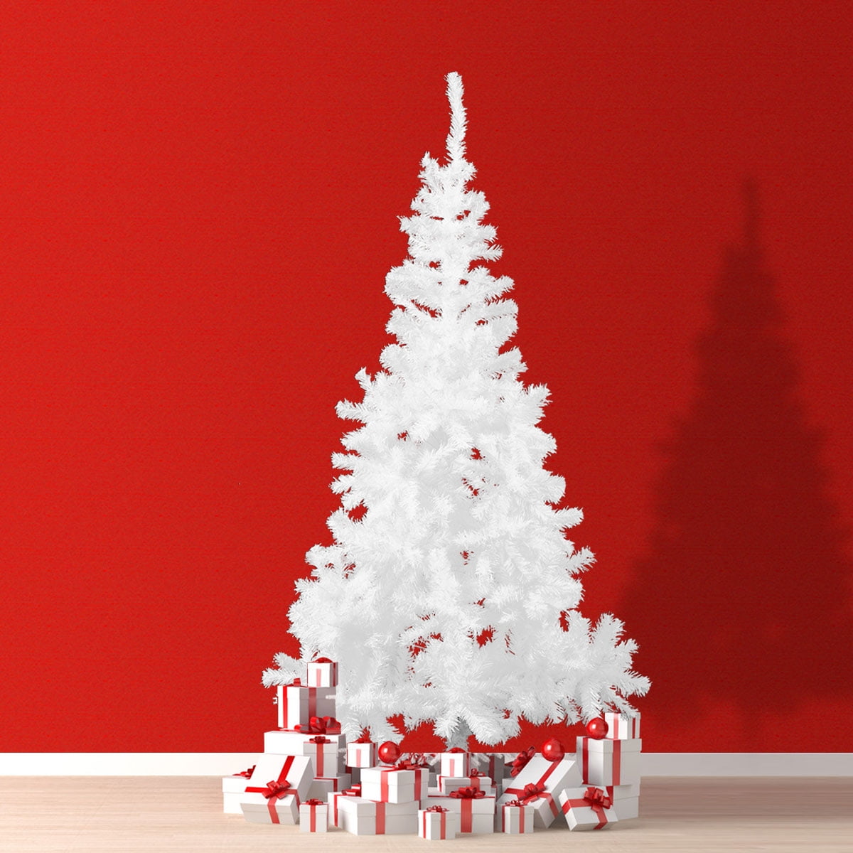 6Ft White Christmas Tree Artificial Unlit Premium Spruce Hinged Tree With Stand Holiday Festival Decor Indoor Outdoor 6Ft White Christmas Tree Artificial Unlit Premium Spruce Hinged Tree With Stand Holiday Festival Decor Indoor Outdoor