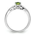 thumbnail image 2 of White Sterling Silver Ring Band Gemstone (08) August Peridot Oval Green, 2 of 3
