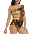 thumbnail image 3 of Goofa Pastoral Sunflower Corgi Pattern Women's One Piece Swimsuits Tummy Control Bathing Suits Asymmetric One Shoulder Swimwear-Small, 3 of 6