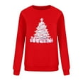 thumbnail image 4 of asdoklhq Christmas Plus Size Sweaters for Women Round Neck Hoodless Christmas Printed Casual Loose Sweatshirt Red S, 4 of 6
