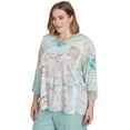 thumbnail image 3 of Alfred Dunner Womens Plus-Size Patchwork Leaves Textured Top, 3 of 4